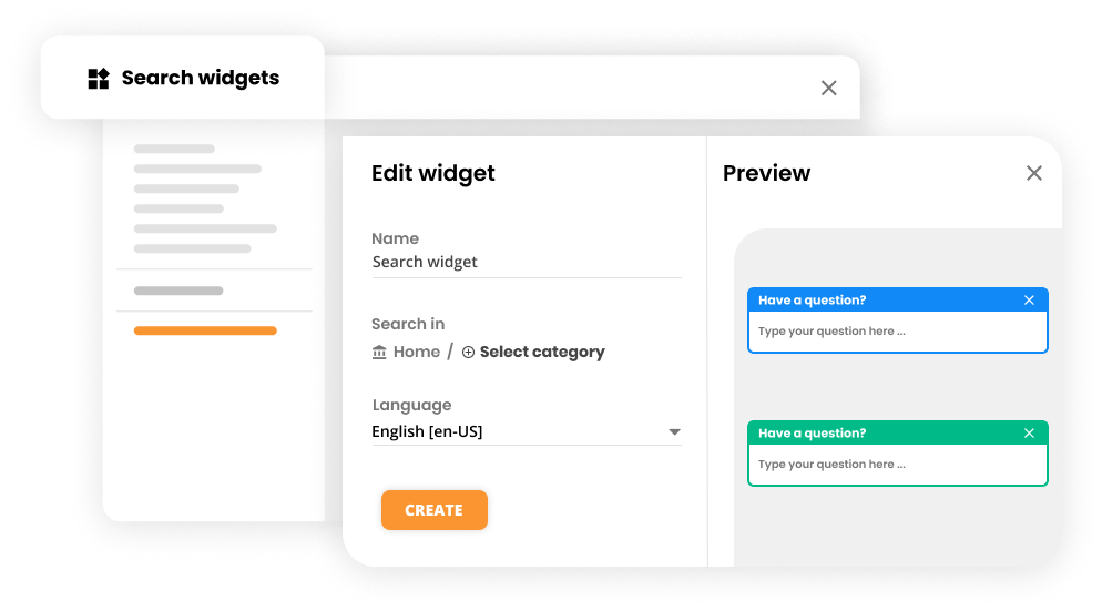 Search widgets