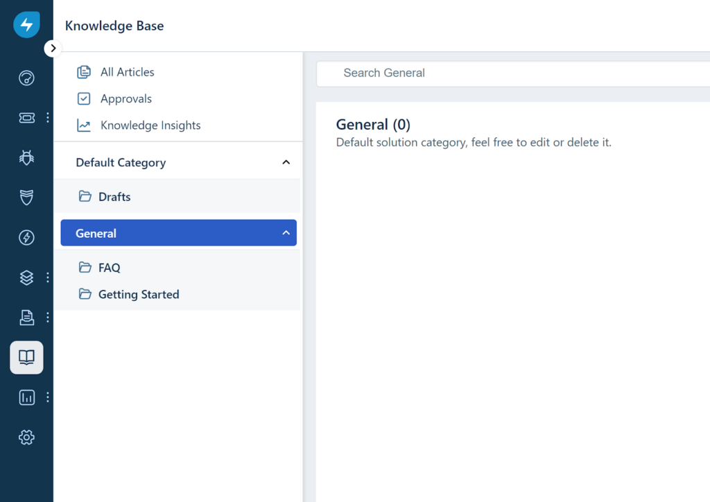 Categorie della base di conoscenza Freshservice