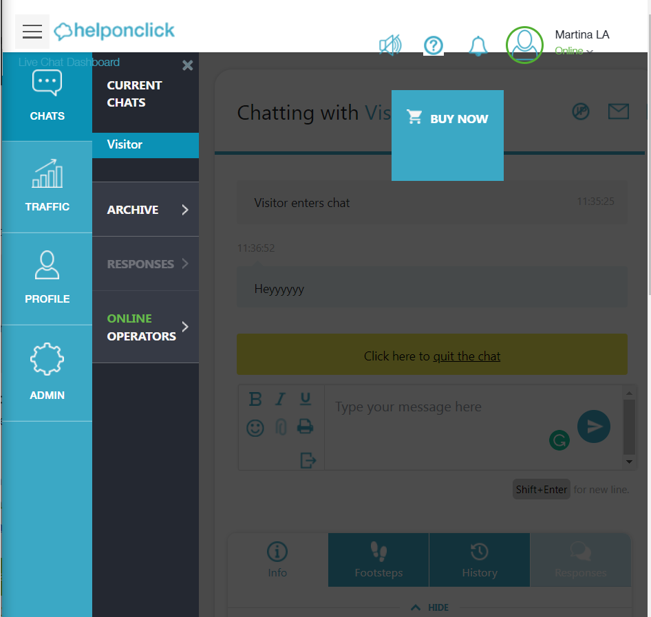 Interfaccia di HelpOnClick