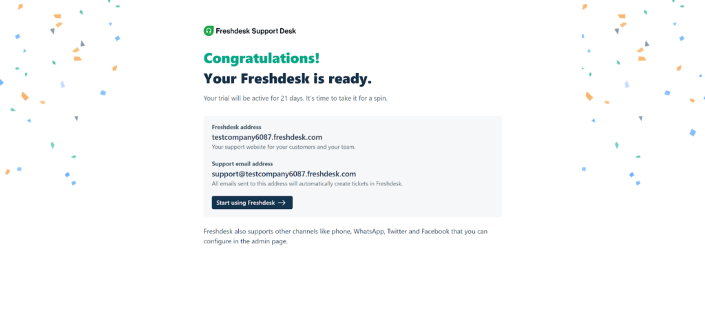 Inizia ad utilizzare Freshdesk